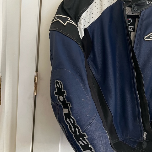 Blue black white alpinestars motocross/ motorcycle jacket - Picture 2 of 6